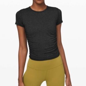 Lululemon Heathered Black Cinched Sides t-Shirt